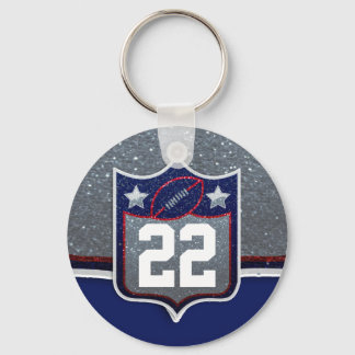 Red White and Blue American Football Team Sports Keychain