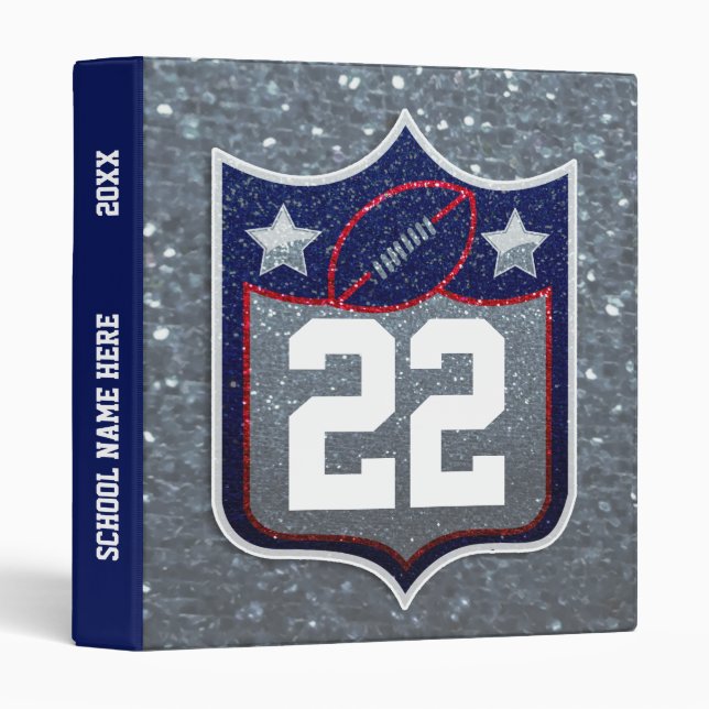Red White and Blue American Patriots Football Team Binder (Front/Spine)