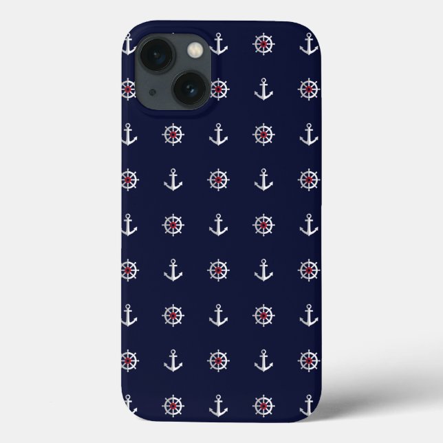 Red White And Blue Anchor Pattern Case-Mate iPhone Case (Back)