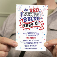 Red White and Blue Baby-Q Boy BBQ Baby Shower 