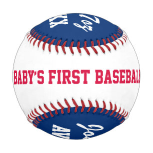 Red White and Blue Baby Stats Baby’s First Baseball