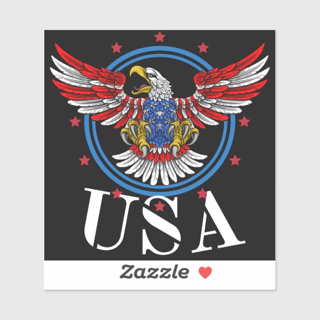 Red White and Blue Bald Eagle USA Patriotic (Sheet)