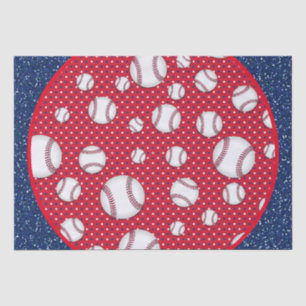 Red White and Blue Baseball Paper Plate