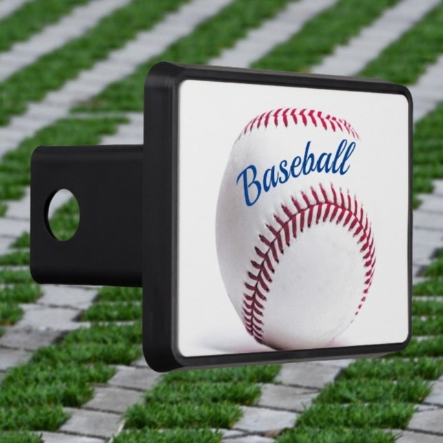 Red White and Blue Baseball Personalized Trailer Hitch Cover (Creator Uploaded)