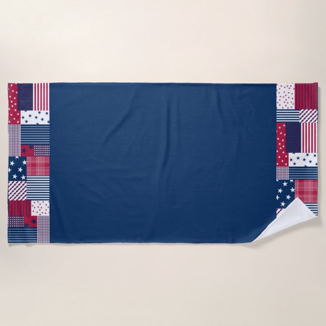 Red, White and Blue Beach Towel (Front)
