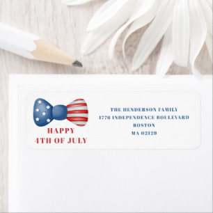 Red, White And Blue Bow 4th Of July Address