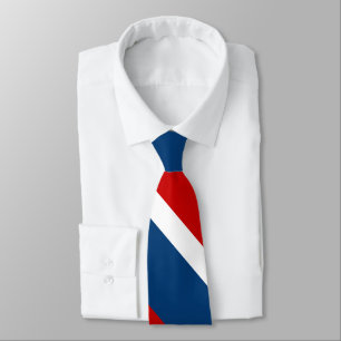 Red White and Blue Broad University Stripe Tie