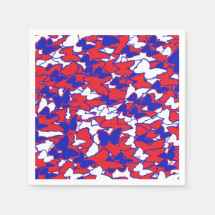 Red, white and Blue Butterfly plate for picnic Napkin