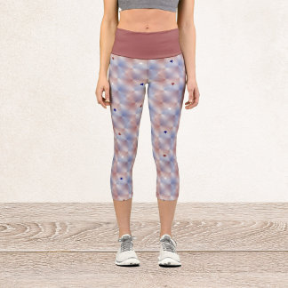 Red White and Blue  Capri Leggings