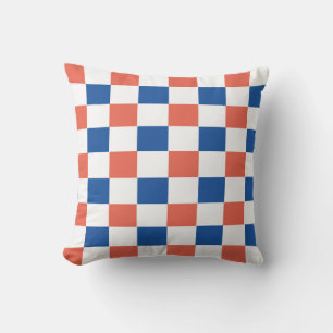 Red, White And Blue Check Throw Pillow