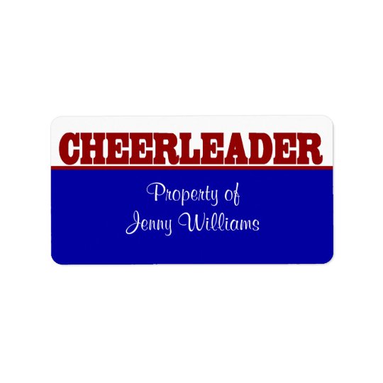 Red, White, and Blue Cheerleader Name Stickers