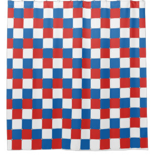 Red white and blue chequered pattern