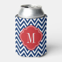 Red White and Blue Chevron Monogram