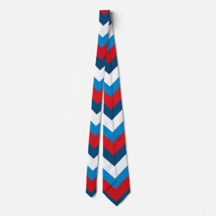 Red white and blue chevron pattern tie
