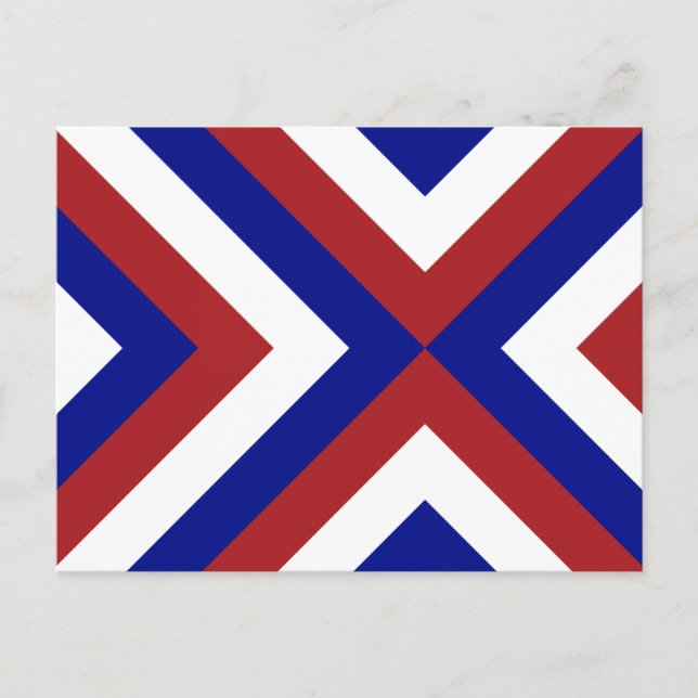 Red, White, and Blue Chevrons Postcard (Front)
