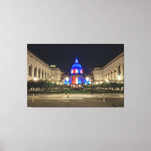 Red, White and Blue City Hall Canvas Print