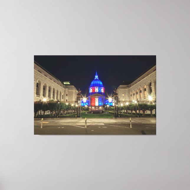 Red, White and Blue City Hall Canvas Print (Front)