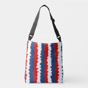 Red, White and Blue Cool Stripe Crossbody Bag