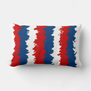 Red, White and Blue Cool Stripes Lumbar Pillow