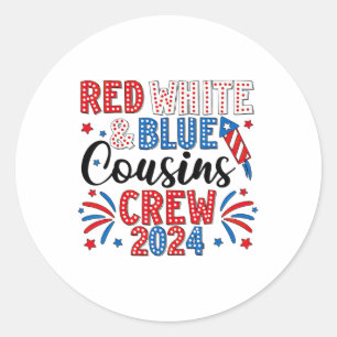 Red White And Blue Cousin Crew 4th Of July Cousin Classic Round Sticker
