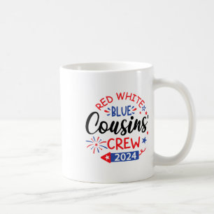 Red White And Blue Cousin Crew 4th Of July Family Coffee Mug