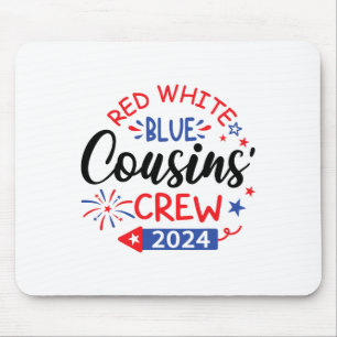 Red White And Blue Cousin Crew 4th Of July Family Mouse Pad