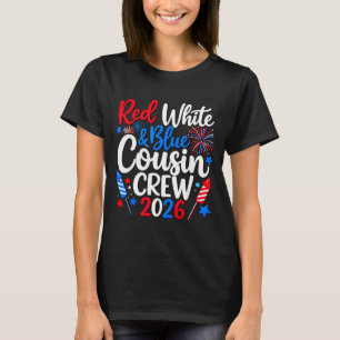 Red White and Blue Cousin Crew 4th of July Family T-Shirt