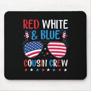 Red White And Blue Cousin Crew Vintage 4th Of July Mouse Pad