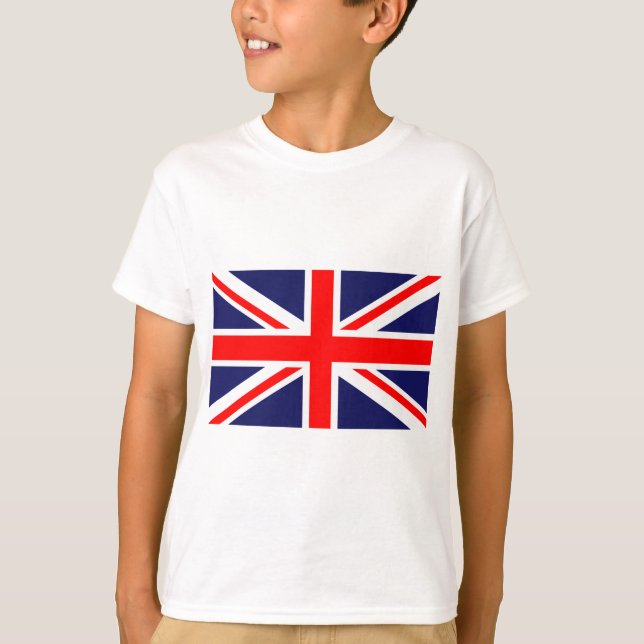 Red White and Blue Cross Flag of Great Britain T-Shirt (Front)