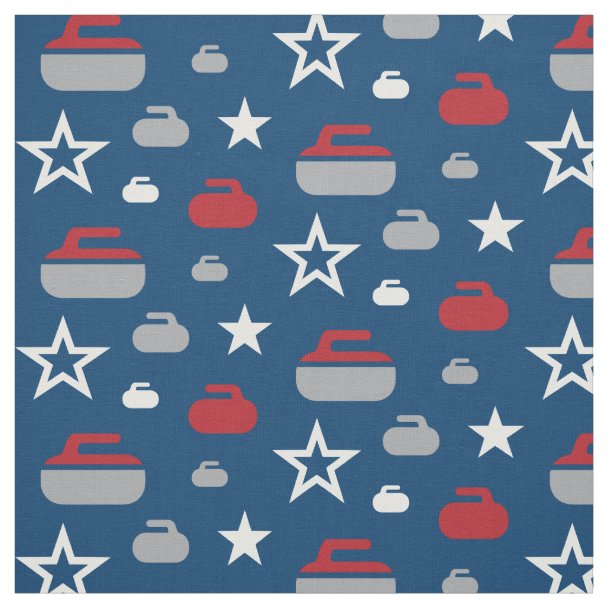 Canada Curling Rocks Fabric Zazzle