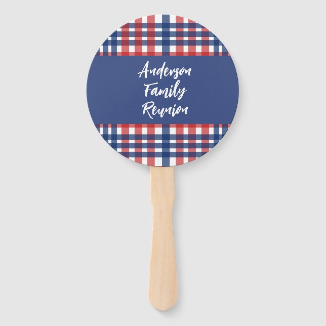 Red, White and Blue Family Reunion  Hand Fan (Front)