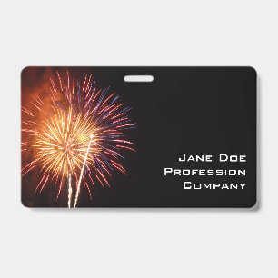 Red, White and Blue Fireworks I Patriotic Badge