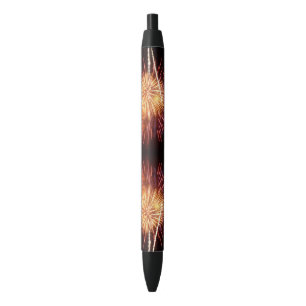 Red, White and Blue Fireworks I Patriotic Black Ink Pen