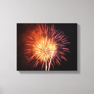 Red, White and Blue Fireworks I Patriotic Canvas Print