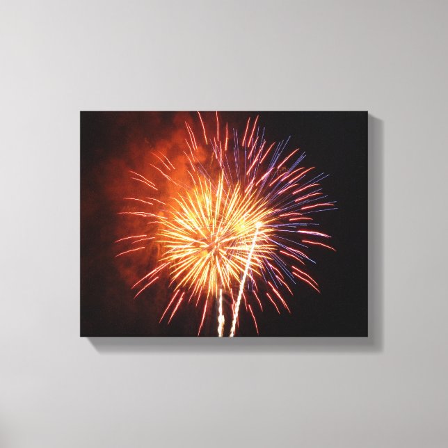 Red, White and Blue Fireworks I Patriotic Canvas Print (Front)