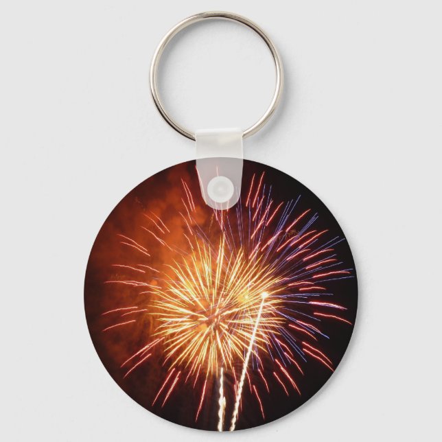 Red, White and Blue Fireworks I Patriotic Keychain (Front)