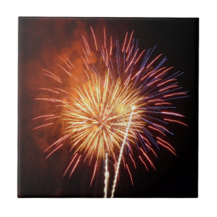 Red, White and Blue Fireworks I Patriotic Tile