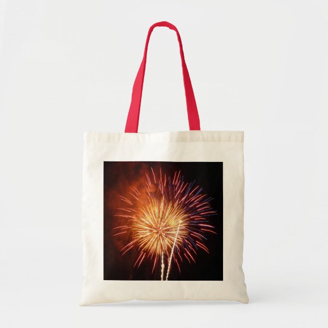 Red, White and Blue Fireworks I Patriotic Tote Bag (Front)