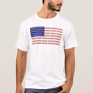 Red white and blue flag cats patriotic men t-shirt