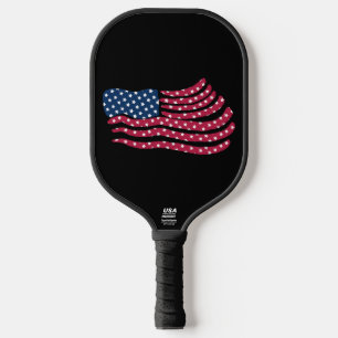 Red White And Blue Flag Design  Pickleball Paddle