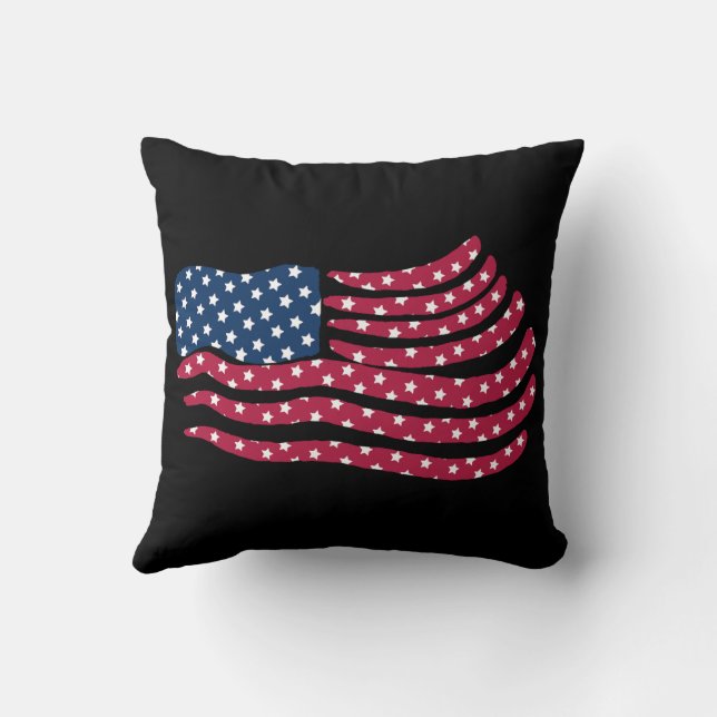 Red White And Blue Flag Design  Throw Pillow (Back)