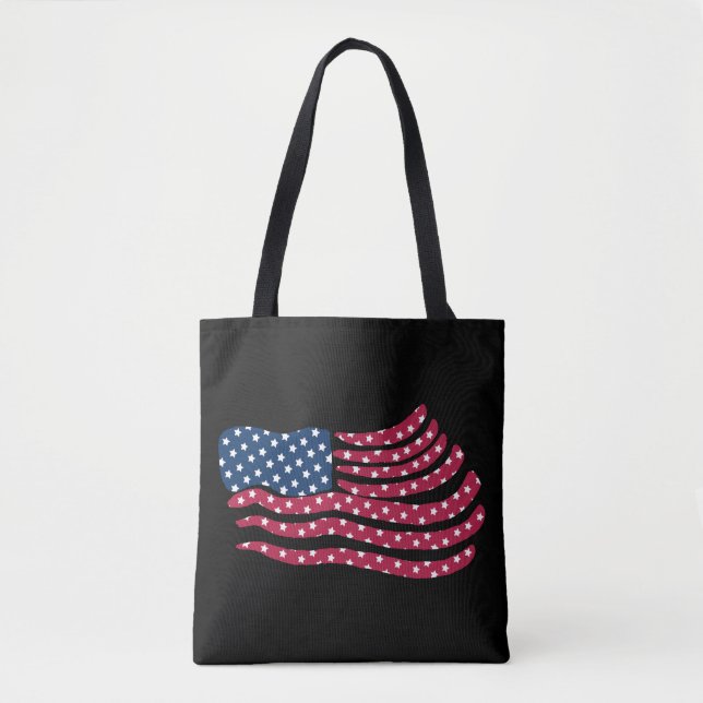 Red White And Blue Flag Design Tote Bag (Front)