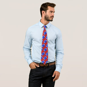 Red White and Blue Football Neck Tie