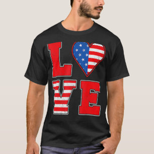 Red White And Blue  For Women Girl Love American F T-Shirt