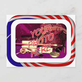 Red White and Blue Frame Postcard