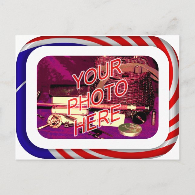 Red White and Blue Frame Postcard (Front)