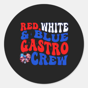 Red White and Blue Gastro Crew Gastroenterology Classic Round Sticker