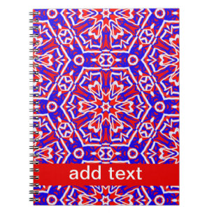 Red, White and Blue Geometrics Notebook