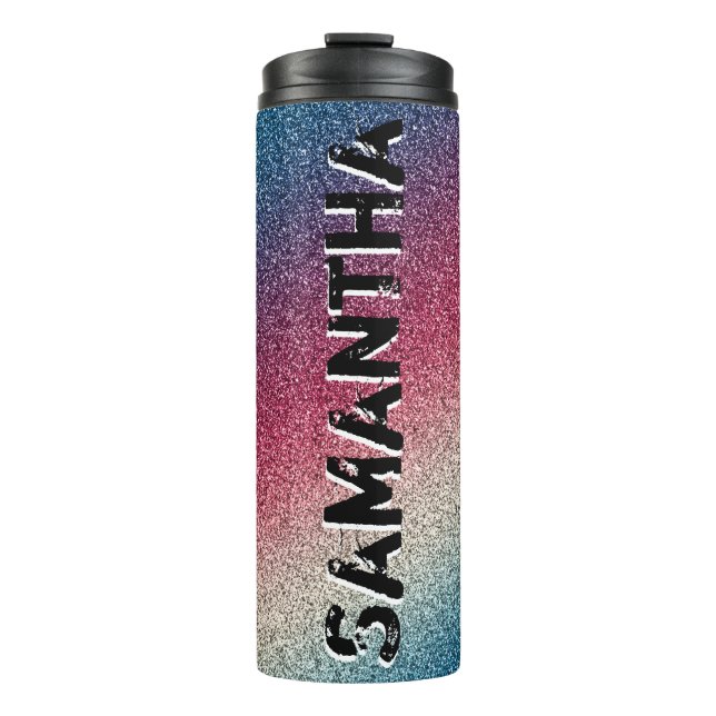 Red White and Blue Glitter Tumbler (Front)