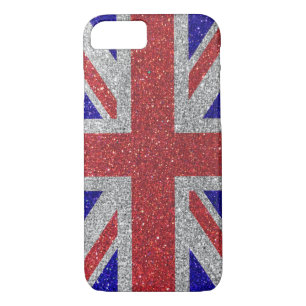 Red White and Blue Glitter Union Jack British Flag Case-Mate iPhone Case